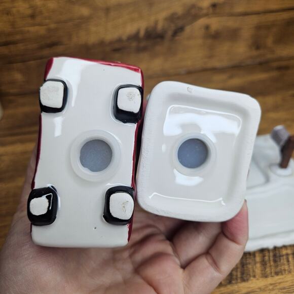 Christmas Holiday Salt Pepper Shaker set with base House Truck and Tree - Picture 11 of 11